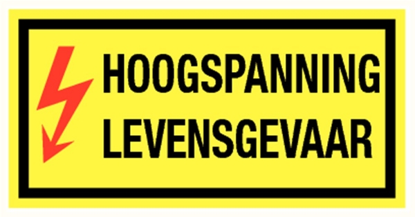 Afbeeldingen van Pikt-o-norm Tekstbord hoogspanning levensgevaar