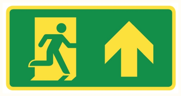 Afbeeldingen van Pikt-o-norm Pictogram nooduitgang omhoog rechts