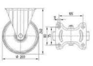 Afbeeldingen van Tente Bokwiel met plaat, vol-elastische rubber band 3478IEP200P63