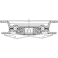 Afbeeldingen van Tente Zwenkwiel met plaat en rem, rubber band 3477DVR200P63