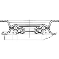 Afbeeldingen van Tente Zwenkwiel met plaat, vol-elastische rubber band 3470IEP200P63