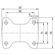 Afbeeldingen van Tente Bokwiel met plaat, vol-elastische rubber band 3478IEP200P63