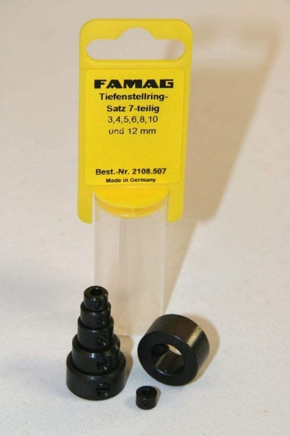 Afbeeldingen van Famag Boordieptestop, klemringset, 7-delig 2108