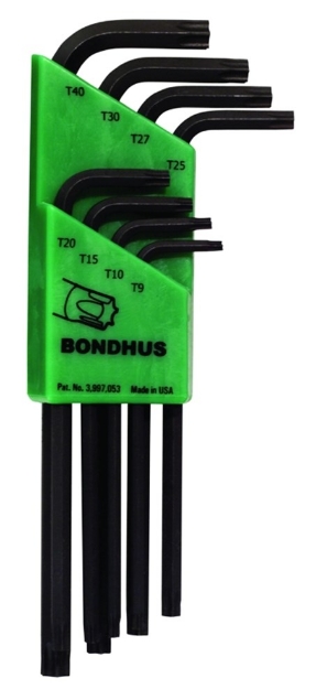 Afbeeldingen van Bondhus Stiftsleutelset Torx, kort 8-delig, T9 - T40 TLXS8