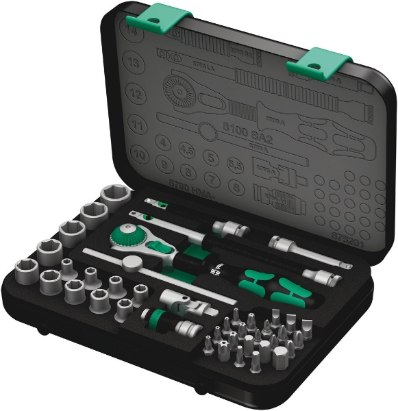 Afbeeldingen van Wera Dopsleutelset 1/4" 8100 SA 2 Zyklop Speed