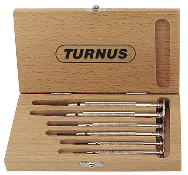 Afbeeldingen van TURNUS Horlogemaker-schroevendraaier set in houten kist series 250
