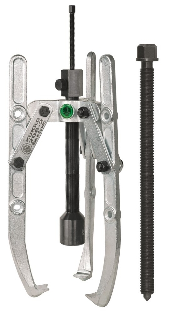Afbeeldingen van KUKKO 3-armige universele trekker met instelbare spandiepte, lange hydraulische spindel en zwenkbare trekhaken (incl mech. spindel) series 206-B