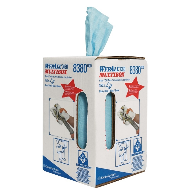 Afbeeldingen van Kimberly-Clark Wypall X60 blauw op rol Wypall X60