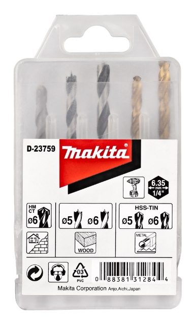 Afbeeldingen van Makita Borenset 1/4 Vorm E D-23759