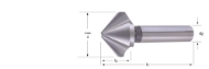 Afbeeldingen van Dormer HSS Verzinkboor 90° met 3-snijkanten, DIN335C, Basis versie G136